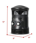 Black desk heater and fan, 360 Degree Surround Desk Heater And Fan For Office And Home Use Two Heat And Fan Modes Adjustable Thermostat