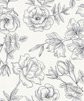 Black And White Vintage Floral Wallpaper Peel And Stick Roll 17.7 Inch Wide By 236 Inch Long For Walls Cabinets Bedroom Living Room Matte Vinyl Self Adhesive Peony Flower Decor