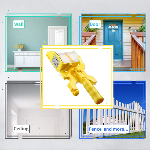 2 Sets Paint Edger Kit With Handheld Clean Cut Edger Roller Brush for precise room wall and ceiling painting displayed on colorful background