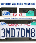 Matte Black Aluminum License Plate Frames 2 Pack Heavy Duty Car Tag Covers for Front And Rear 4 Hole Rust Proof Holder