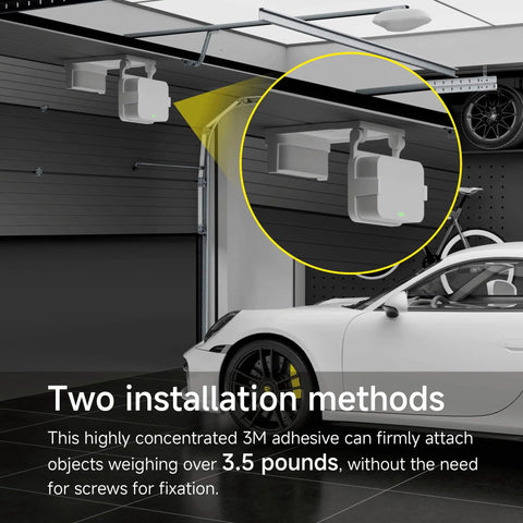 Garage Door Sensor Bracket For Entry Sensors Durable Mount With Pre Installed Tape And Screws No Fuss Install Easy To Use Garage Door Sensor Holder Compatible With Door And Alarm Contact Sensors, mounted on garage door