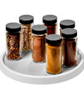 Basic Turntable Organizer For Kitchen Cabinets And Countertops, 360 Spin Storage For Spices Condiments Snacks Utensils And Baking Supplies