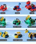 Six In One Magnetic Dinosaur Robot Toys For Kids Ages Three To Eight Transforming Dino Construction Trucks With T Rex