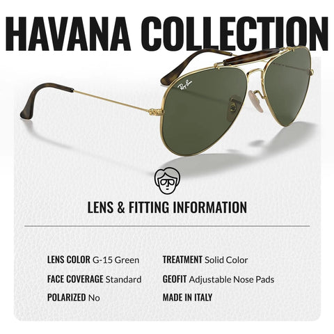 Pilot Shape Non-Polarized Sunglasses With G-15 Green Lens For Men And Women displayed, featuring polished gold frame.