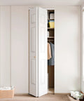 Bifold Closet Door For 30 x 80 Opening, 6 Lite Panel Hollow Core With Hardware Kit, Durable MDF And PVC Covered Construction installed