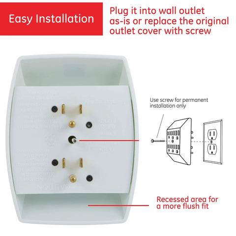 Back view of Turns Two Outlets Into Six Power Outlets With A 3 Pack 6 Outlet Wall Tap Grounded 3 Prong Adapters Secure Install