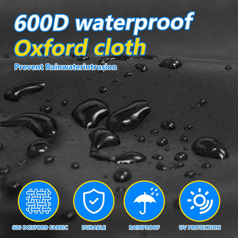 Close-up of 600D waterproof Oxford cloth for Built Tough All Weather Table Saw Cover for Diagonal and Miter Saws, UV protective.