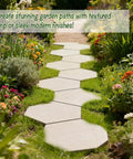 Two-Size Hexagon Stepping Stone Molds For Concrete, Reusable Plastic Cement Molds For DIY Walkways And Garden Paths, installed