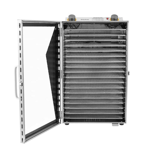 18 Tray Commercial Food Dehydrator With Stainless Steel Build Beef Jerky Dryer 600W Electric Dehydrator open view