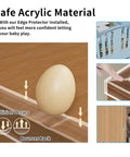 Ultra Clear Baby Proofing Kit With 16 Feet Soft Edge Guards And Six Built Tough Corner Pads on a wooden surface demonstrating safety.