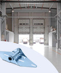 2 Pack Heavy Duty Hinges For Garage Doors 14G Galvanized Steel in front of open garage warehouse