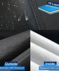 All Weather Truck Cover Up To 210 Inches, Waterproof And UV Guard, fabric layers showing waterproof and thick cotton lining