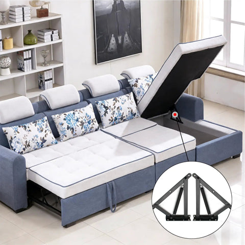 Heavy Duty Bench Seat Hinges With Spring Lift Up Mechanism For Storage Sofa Bed Ottoman Toy Box Chest And Furniture Storage Hardware In Black Steel Tough As Nails Build