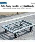 Heavy Duty Push Cart Dolly Platform Truck For Hauling Up To 661 Lbs With A 25 Inch Long By 15 Inch Wide By 30 Inch High Flatbed Hand Truck Style Utility Carrier Built For Warehouse Workshop And Home, fold-away handle, metal frame