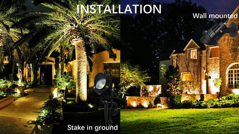 Outdoor Spotlight Flag Light 120V 10W Waterproof Landscape Lighting For Yard Flagpole Tree House Decor Plug In Warm White Brightness installation