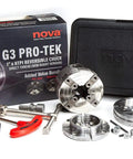 Premier Pro Tek Wood Lathe Chuck Bundle Featuring Two Inch Jaws One By Eight Tpi Direct Mount Nickel Dovetail Grip with accessories.