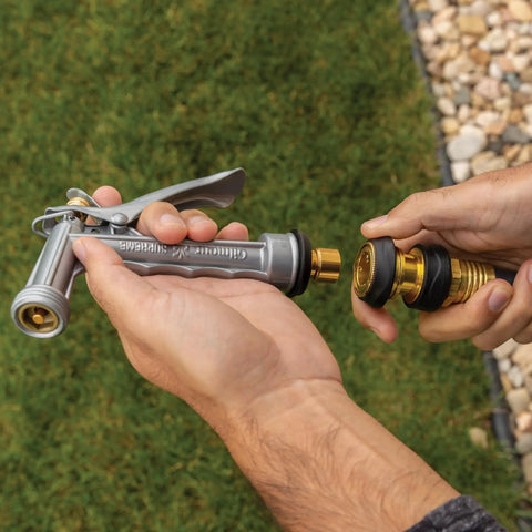 Brass Quick Disconnect Garden Hose Fittings Set With Durable Male And Female Connectors Rubber Grips for easy connection