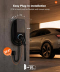 Hella Fast Level 2 Ev Charger For Home Driveways With J1772 Connector And Nema 14 50 Plug Ul Certified 240 Volt setup mounted on a wall.