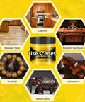 Beeswax Wood Polish And Conditioner Kit For All Finishes With Waterproof Restorer Multipurpose Wood Wax Cleaner For Furniture Natural Beeswax Formula Silicone Free And Non Toxic 2x100g With 4 Sponges Perfect For That Boss Shine shown with wooden items