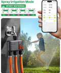 3 Zone WiFi Sprinkler Timer With 984 Ft Range And 3 Outlet Smart Water Timer for Garden Hoses in use with smartphone control