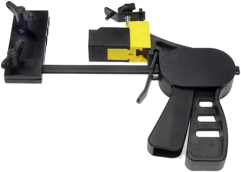 Black clamp tool from Fuel Line Repair Tech Tray with Steel to Nylon Adapters for cost-effective line repair replacement