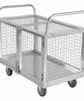 Badass 7 In 1 Convertible Platform Truck With Swivel Casters And Detachable Wire Cages For Heavy Duty Warehouse Material Transport Gonna Handle Any Load Legit Fast, steel cart with mesh sides.