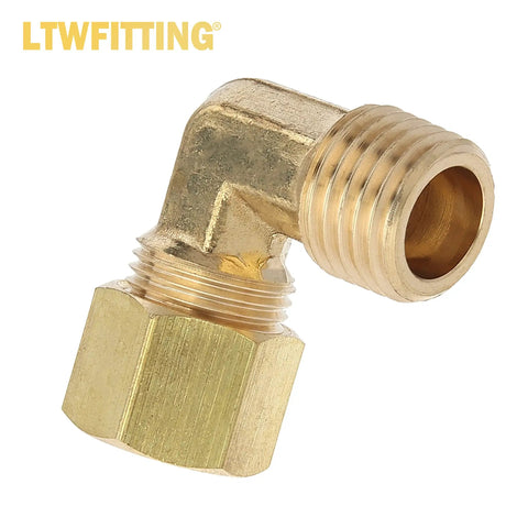 Brass Compression Elbow Fittings Kit Pro Grade For Tubes 1/4 To 3/8 Inch, Male NPT 1/8 And 1/4, 30-Piece Assortment