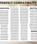 Compatibility chart for Universal Washer Suspension Rod Kit Front Load Easy Install No Fuss Replacement W10780045 with brands listed