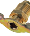 Top view of Brass Drain Cock Petcock 1/4 In. NPT Radiator Valve Replacement For Jeep Models, showing brass construction and threading.