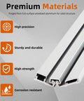 Premium heavy duty anodized aluminum materials showing high strength and corrosion resistance for Rock Solid 83 Inch Heavy Duty Anodized Aluminum Continuous Geared Hinge With Center Pivot And Tamperproof Frame Built To Last For Busy Storefront Door Fixes In Silver.