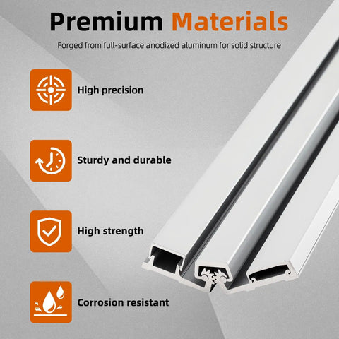Premium heavy duty anodized aluminum materials showing high strength and corrosion resistance for Rock Solid 83 Inch Heavy Duty Anodized Aluminum Continuous Geared Hinge With Center Pivot And Tamperproof Frame Built To Last For Busy Storefront Door Fixes In Silver.