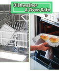 Toaster Oven Pan With Rack Set 9 Inch By 7 Inch By 1 Inch Stainless Steel Compact Baking Pan With Mini Cooling Grid Rack in dishwasher and oven