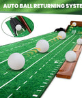 Cool Indoor Outdoor Putting Mat With Automatic Ball Return Handcrafted Wood Base Crystal Velvet Surface with balls