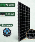 10 Pack 72 Cell Seed Starter Trays With 1.75 Inch Deep Plugs For Seedlings, Thick Durable Seedling Trays With Drainage Holes