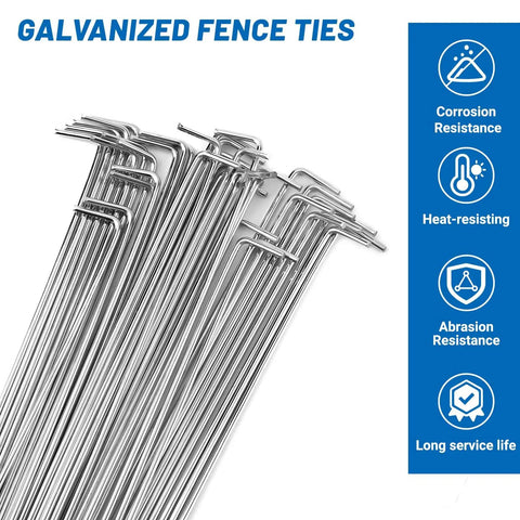 Beefed Up 14 Gauge Galvanized Chain Link Fence Ties, 8.27 Inch Length, 40 Count Fence Repair Kit For Gardens, Dog Kennels, Yards And Outdoor Fences, Rust Resistant Steel For Long Lasting Fence Fixes