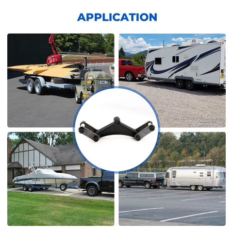 Heavy Duty Trailer Shackle Kit For Double Eye Leaf Springs Fits 3.5K To 7.2K Axles with trailers shown in use
