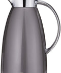 Gusto 1.0 L Glass Vacuum Carafe With Lacquered Metal Body And Chrome Spout Space Grey Thermal Dispenser Keeps Hot 12 Hours