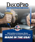 Using Dasco Pro Three Piece Cold Chisel Kit Pro Grade Metalworking Tools Made In USA, cutting metal and close-up of chisel tip VN70044.