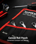 Metric Half Moon Wrench Set 5 Piece Beefy Built Tough Alloy Steel Curved Design in canvas pouch