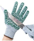 Cut Resistant Gloves With Non Slip Silicone Grip For Real Kitchen Work Including Meat Cutting, Oyster Shucking, Mandoline Slicing And Wood Carving, Washable Green Size Large, Level 5 Protection For Safe, Confident Handling