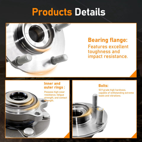 Front Wheel Hub Bearing Assembly Set 513298 Fits 2008 To 2013 Nissan Rogue 2014 To 2015 Rogue Select And 2007 To 2012 Sentra