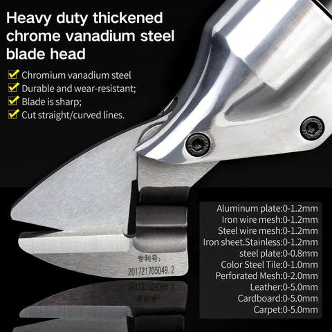 Powerful 21V Cordless Electric Metal Shears With 2.0Ah Battery Chrome Vanadium Blade for cutting metal, leather, cardboard