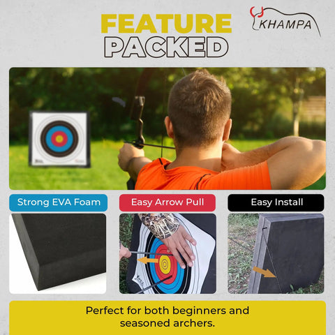 Backyard Archery Target For Practice 2x2 Foot Foam Backstop For Crossbow Or Compound Bow Durable High Density Foam