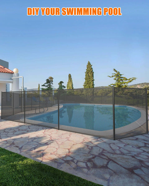 Mesh Pool Safety Fence For Inground And Above Ground Pools 4 Ft By 12 Ft With Stainless Steel Feet Weatherproof Outdoor Garden Fence Black