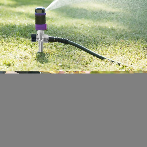 4 Pack 1/2 Inch Zinc Alloy Lawn Sprinkler Spike Bases With Water Flow Through Design for Yard Lawn Garden Irrigation