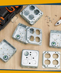 Image of 8 Pack 4x4 Inch Metal Receptacle Box Covers For Square Exposed Work Receptacles 4 Inch Electrical Boxes 2 Duplex