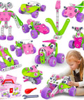 Pink Kid Friendly Education Building Set For Girls Ages 4 To 10 With 14 Ways To Play Build Cars Planes Robots And More Educational Construction Toy For Kids Ages 4 6 7 8 10 Perfect Birthday Or Holiday Gift