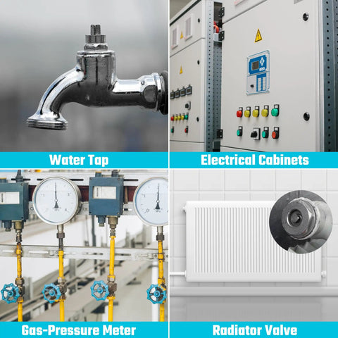 Four Way Sillcock Key With Bit Multi Functional Water Key Cross Key 1 Pack for Valve Faucet and Spigots with various applications.