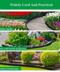 4 Inch UV-Resistant Landscape Edging Kit, 200 Ft Black Lawn Border Roll with 180 Spikes used in flower beds and pathways