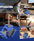 Heavy Duty Cast Iron Welders Angle Clamp For Precise Right Angles Self Centering Two Axis Welding Jig And Fixture in use